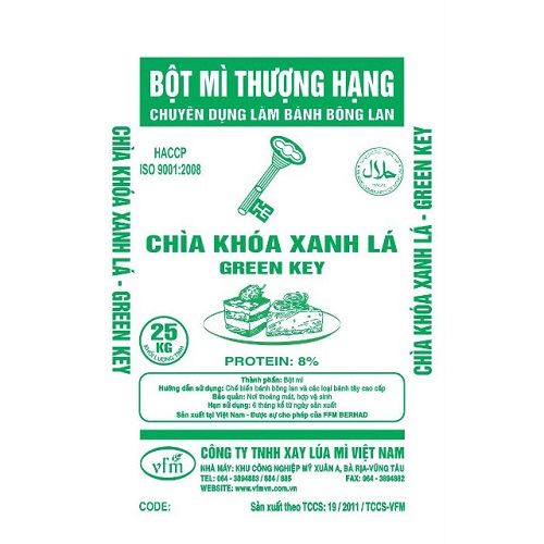 Bột mì chìa khóa xanh lá - Bột Mì VFM - Công Ty TNHH Xay Lúa Mì Việt Nam